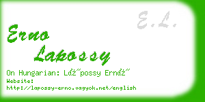 erno lapossy business card